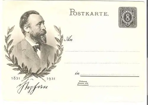 Ganzsache zum Hundert-Jährigen - H.v.Stephan von 1931 (AK5232)