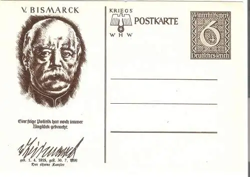 Kriegs-Postkarte - WHW - v.Bismark - Der eiserne Kanzler  von 1940 (AK5237)
