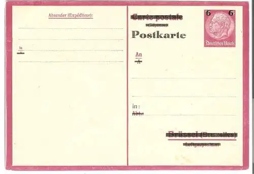 Ganzsache - Hindenburg - 15 Pfennig überdruckt mit 6 Pfennig, Deutsches Reich  -   von 1940  (AK5253)