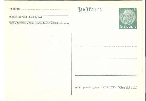 Ganzsache - Hindenburg - 6 Pfennig , Deutsches Reich  -   von 1940  (AK5255)