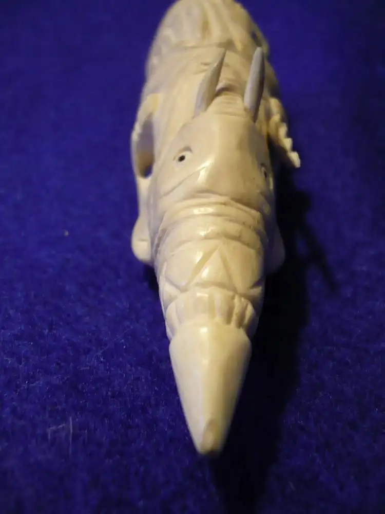 Elfenbein-Figur - Elefanten-Gott mit Krone und Zepter - Indien - 19.Jhrd (928) Preisreduziert 6