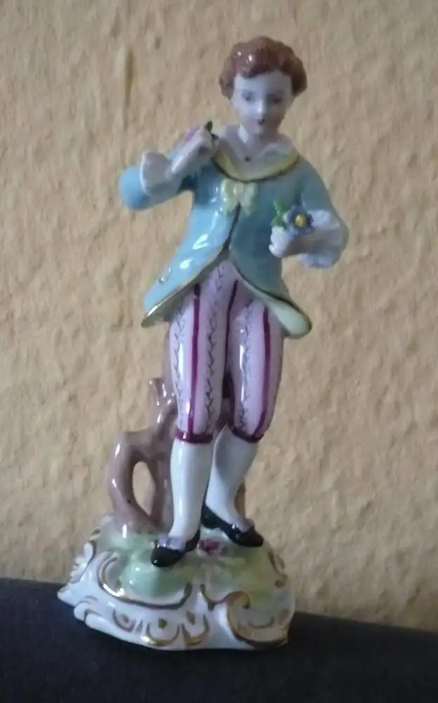 Porzellanfigur - Blumenkavalier - Dresden - älter  (937) Preis reduziert 0