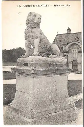 Château de CHANTILLY - Statue de Chien    von 1907 (AK5328)