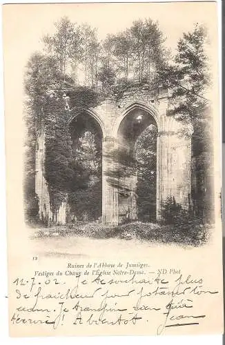 Ruines de l'Abbaye de Jumièges  von 1902 (AK5332)