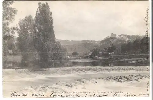 Besancon - Promenade Micaud - Le Barrage et la Citadelle  von 1903  (AK5333)