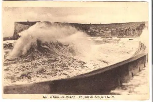MERS - les - BAINS - Un jour de Tempéte G.B.  von 1938  (AK5349)