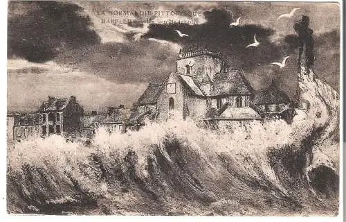 La Normandie Pittoresque - Barfleur - un jour de tempéte.  von 1938  (AK5350)
