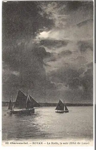 Charente-Int. - ROYAN - La Rade - le soir (Effet de Lune) von 1922  (AK5360)