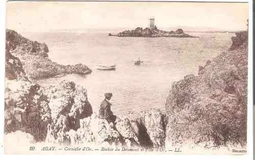 AGAY -Corniche d'Or - Rocher du Drumont et l'ile d'Or   von 1902  (AK5371)