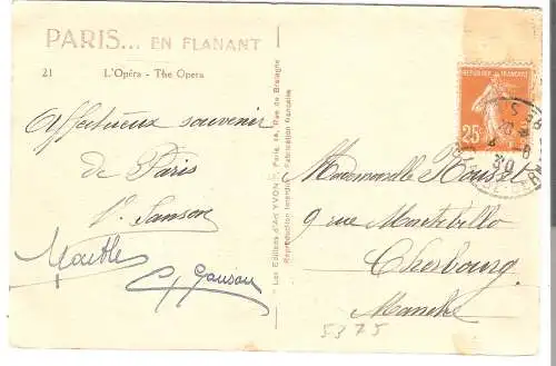 Paris - L'Opéra  von 1930   (AK5375)