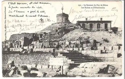 Le Sommet du Pay de Dôme - Les Ruines er l'Observatoire von 1906    (AK5380)