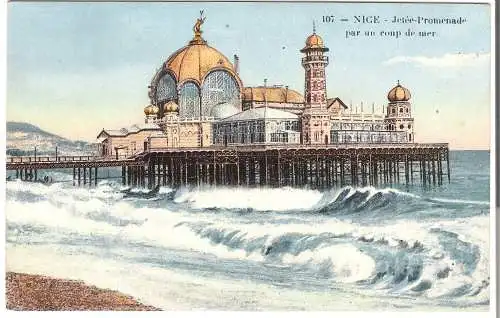 NICE - Jelée-Promenade par un coup de mer  von 1920 (AK5389)