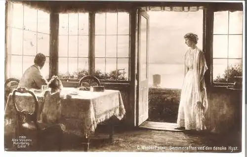 C.Wentorf pinx: Sommeraften ved den danske Kyst von 1914 (AK5398)