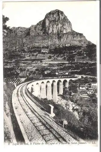 Ligne du Sud, Le Viaduc de la Cagne et le Baou de Saint Jeannet von 1905  (AK5407)