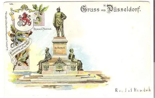 Gruss aus Düsseldorf - Bismarck Denkmal von 1905   (AK5412)