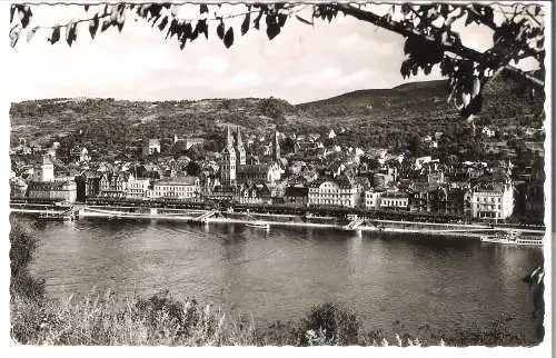 Boppard am Rhein mit Rheinanlage - Hotel Hunsrücker Hof  von 1955 (AK5416)