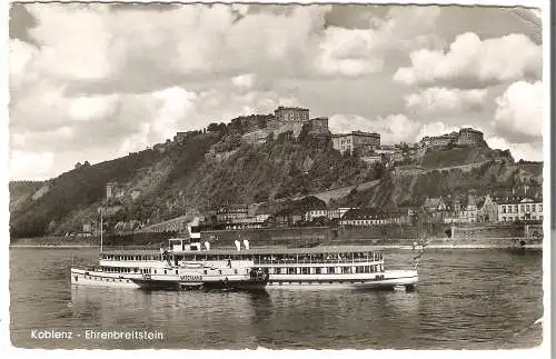 Koblenz - Ehrenbreitstein mit Dampfer Vaterland   von 1958  (AK5431)