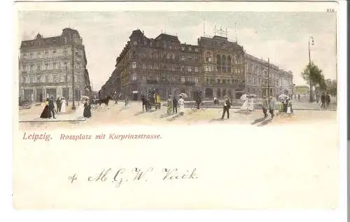 Leipzig - Rossplatz mit Kurprinzstrasse  von 1912 (AK5451)