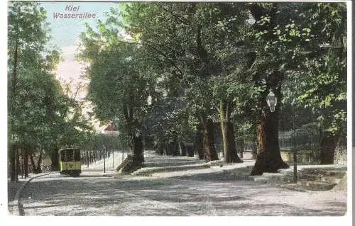 Kiel - Wasserallee  mit Tramm   von 1912 (AK5491)