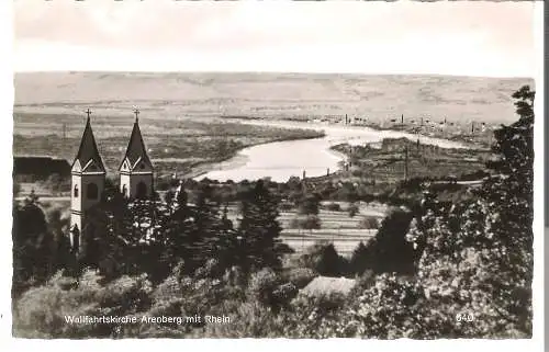 Wallfahrtskirche Arenberg mit Rhein   von 1942 (AK5493)