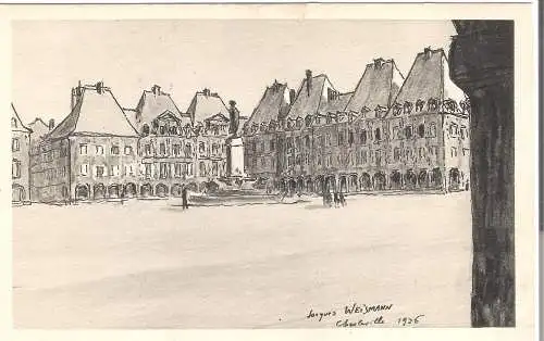 Charleville - La Place Ducale - un dessin de J.Weismann von 1925  (AK5512)