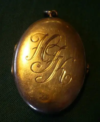 Foto-Medaillon - Silber 925 mit Initialen H K   - älter (973) Preis reduziert