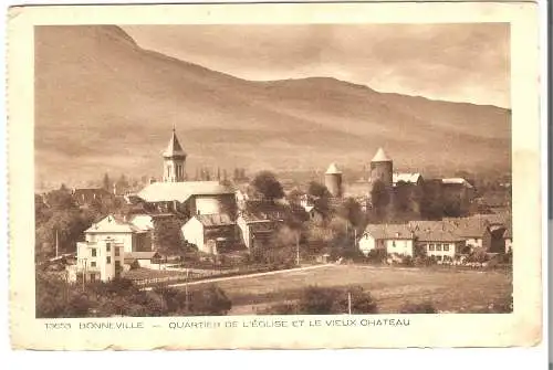 Bonneville - Quartier de L'Église et le vieux Chateau von 1925 (AK5530)