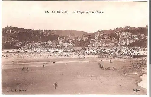 Le Havre - La Plage, vers le Casino von 1937  (AK5549)
