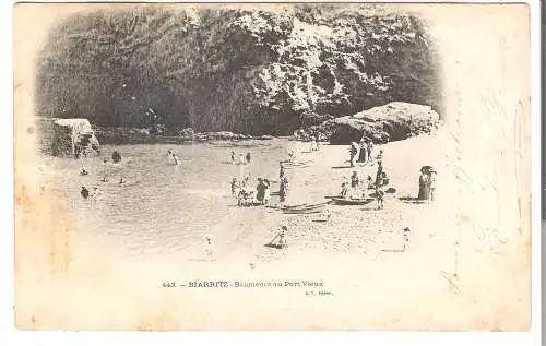 Biarritz - Baigneurs au Port Vieux von 1904 (AK5557)