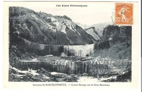 Les Alpes Pittoresques - Environs de BARCELONNETTE - Grand Barrage sur le Riou-Bourdoux 1929 (AK5584)
