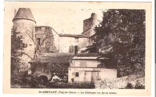 St. GERVAZY (Puy-de-Dôme) - Le Château vu de la route von 1925 (AK5597)