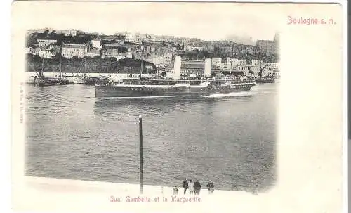 Boulogne s. m. - Quai Gambetta et la Marguerite von 1900 (AK5602)
