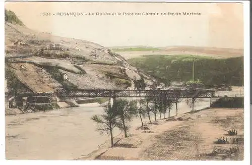 BESANCON - Le Doubs et le Pont du Chemin de fer de Morteau von 1905 (AK5618)