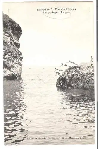 Biarritz - Au Port des Pêcheurs - Un quadruple plongeon von 1907 (AK5641)