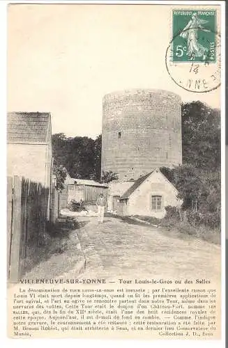 Villeneuve sur Yonne - Tour Louis le Gros ou des Salles von 1914 (AK5670)