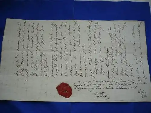 Urkunde mit Siegel - datiert 1807 und 1826 (990) Preis reduziert