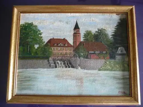 Nordhorn - Staustufe - Fluss Vechte  -  von Franz Paul Götte - von1947   (1161RG) Preis reduziert