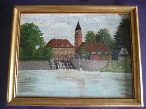 Nordhorn - Staustufe - Fluss Vechte  -  von Franz Paul Götte - von1947   (1161RG)