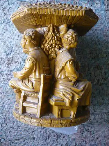 Seltene Bienenwachs Kerze mit Figuren und Verzierungen Handarbeit Art Deko (1165RG) Reduziert