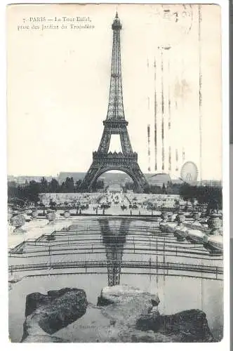 Paris - La Tour Eiffel - prise des jardins du Trocadéro  von 1909  (AK5800)