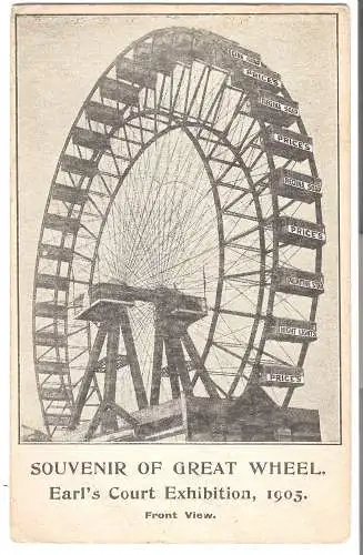 London - Souvenir of Great Wheel - Earl's Court Exhibition  von 1905 (AK5808)