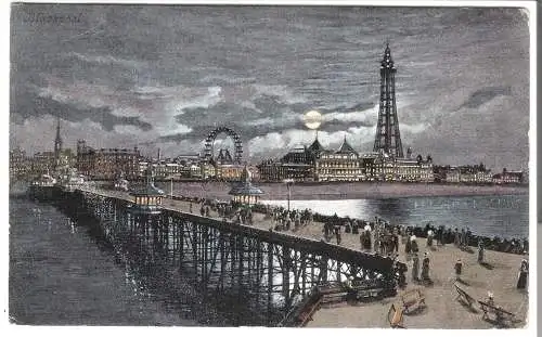 Blackpool by night - full moon von 1908 (AK5811)