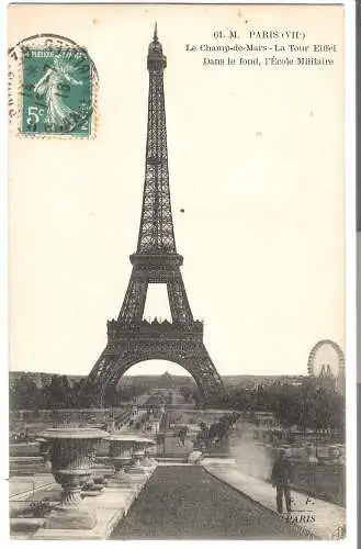 Paris - La Tour Eiffel , La Champ-de-Mars - Dans le fond L'Ècole Militaire von 1918 (AK5812)