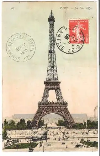 Paris - La Tour Eiffel - Sommet de La Tour Eiffel von 1908 (AK5813)