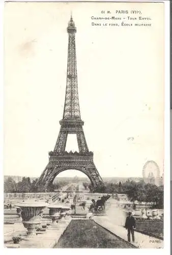 Paris - La Tour Eiffel - dans le fond LÉcole Militaire von 1916  (AK5816)