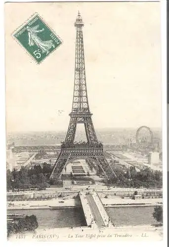 Paris - La Tour Eiffel prise la Trocadéro  von 1907  (AK5858)