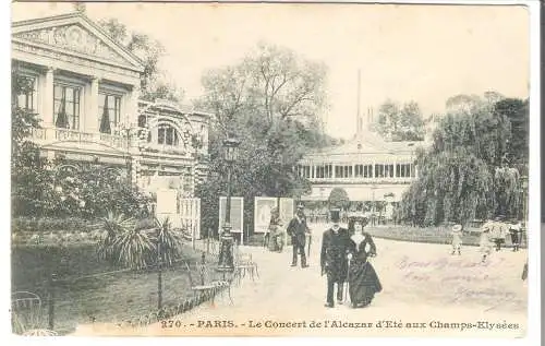 Paris - Le Concert de l'Alcazar d'Eté aux Champs-Elysées von 1904  (AK5867)