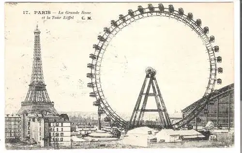 Paris - La Grande Roue et la Tour Eiffel von 1925   (AK5869)