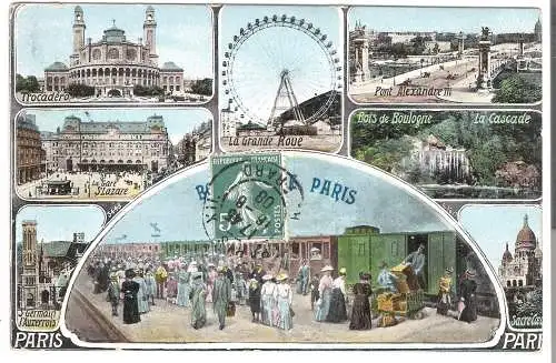 Paris - 8 Ansichten von 1908 (AK5880)