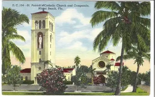 Miami Beach - St. Patrick's Church and Campanile  von 1950 (AK5912)